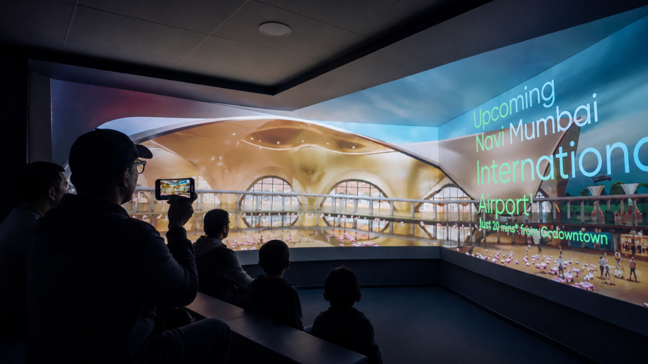 Interactive v-shape led display